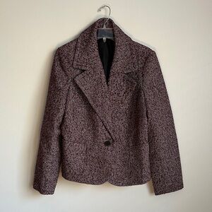Talbots Burgundy and Black Textured Blazer